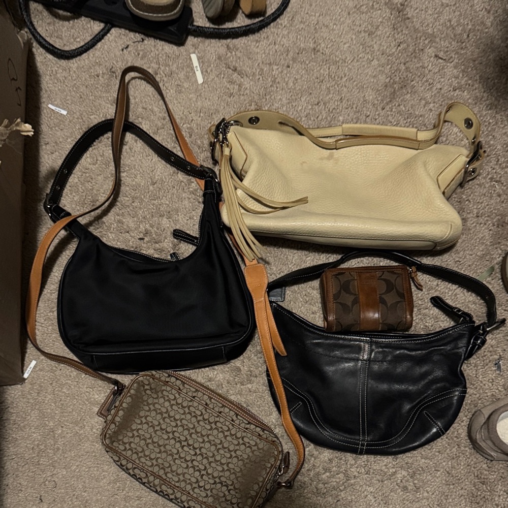 Coach Black and Tan Shoulder Bag